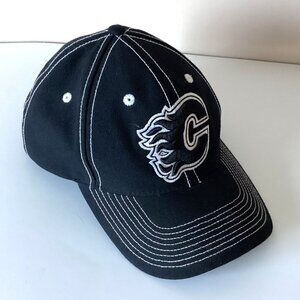 Calgary Flames Adidas NHL Black Adjustable Cap White Stitching Hockey Fans